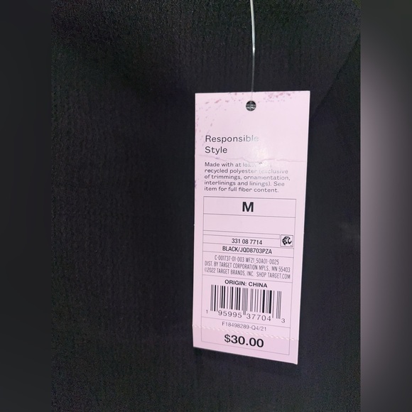 Wild Fable Black Strapless Bodycon Mini Dress NWT — M - Picture 3 of 5